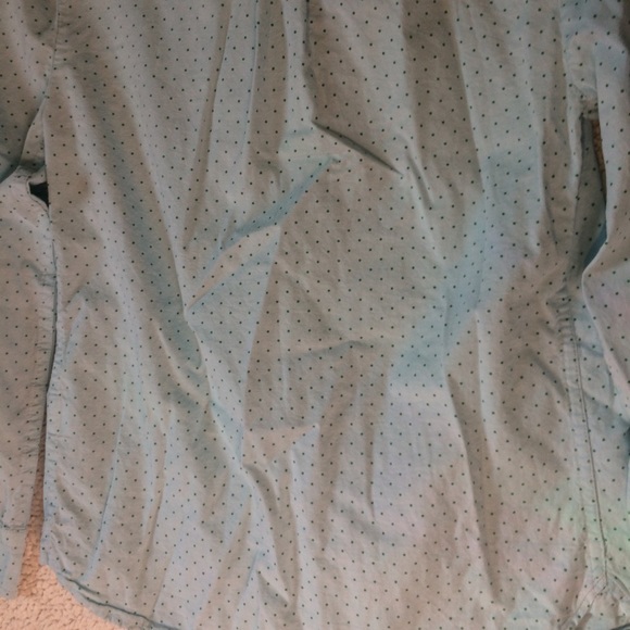 sale j crew sz00 lt blu blouse green dots - Picture 7 of 8